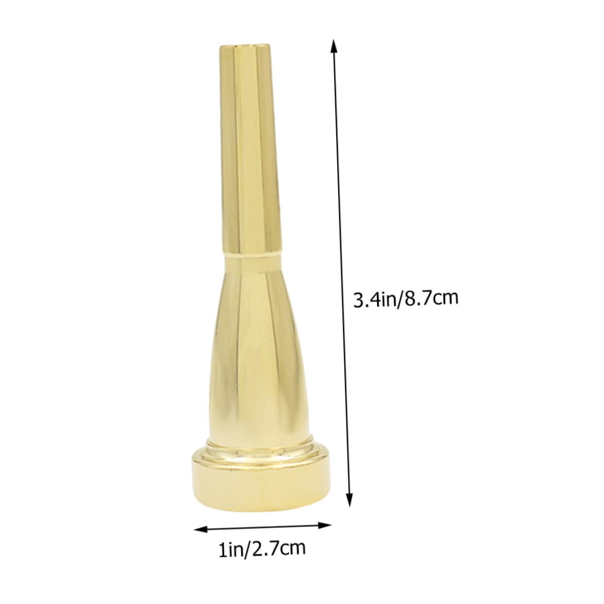 OFFSCH Trumpet Practice Mouth Metal Trumpet Mouthpiece Replacement Metal Instrument Supplies Gold Color