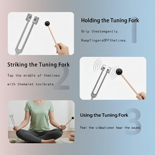 Image of 128 hz Tuning Fork Healing Instrument Tuning Forks for Meditation Yoga and Chakra Energy Sound Therapy & Stress Relief - Perfect Spiritual Gift for Women & Men