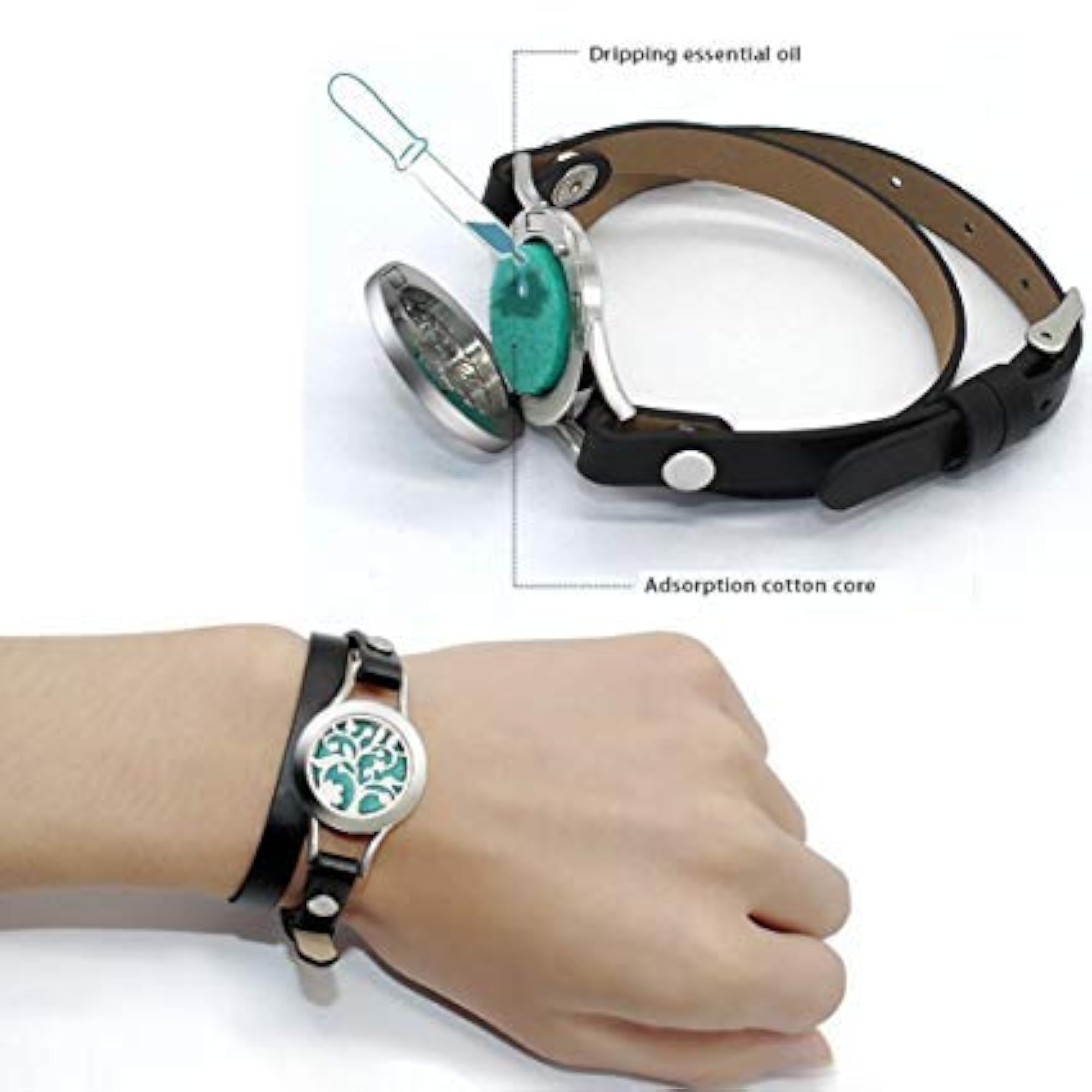 ELBME Essential Diffuser Bracelet, Stainless Steel Aromatherapy Locket