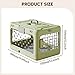 Bothyi Folding Puppy Crate Cat Travel Cage Heavy Duty Transparent Portable Dog Kennel Pet Carrier for Rabbit Puppy Small Dogs Kitten, Green