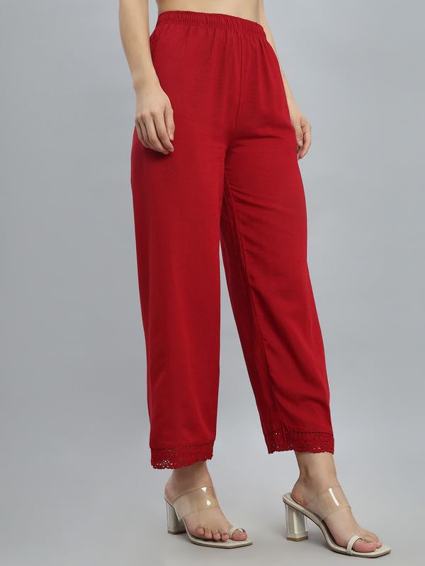 Image of GO COLORS Soft Linen Wide Pant Full Length for Women| Breathable, Mid Rise