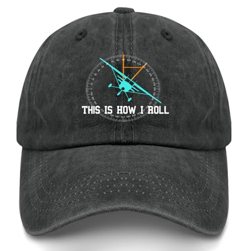 This is Hows We Roll Pilots Hats for Mens Stylish Washed Distressed Baseball