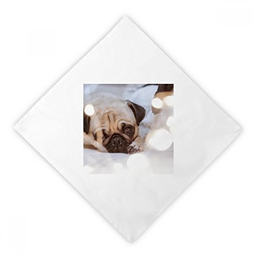 Servilletas de tela blanca con ilustración de bulldog para mesa de comedor, 2 unidades 2