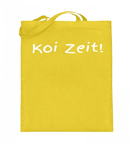 Sac en toile de jute avec longues anses cabas jaune 38cm pour rangement et courses