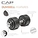 CAP Barbell 52.5 lb Adjustable Dumbbell Set - Single | Classic Adjustable Dumbbells with Weight Plates, Star Lock Collars, and Connector for Home Gym Strength Training