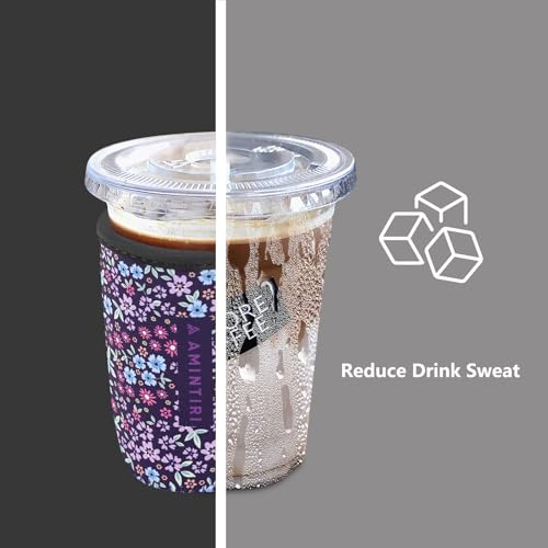 Image of 3 Pack Reusable Neoprene Sleeve for Iced & Hot Drinks, Compatible with Starbucks & Dunkin' Coffee Cup. (Garden World)