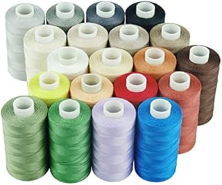 Simthread Cotton Sewing Thread Quilting Thread for Sewing and Quilting Machines - 550 Yards / Spool, 12 Neutral Colors