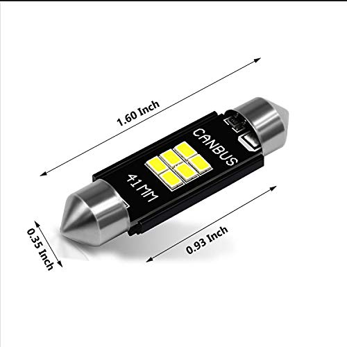Canbus Error Free 3020 42MM Festoon 211-2 Led Blanco Brillante miniatura 5