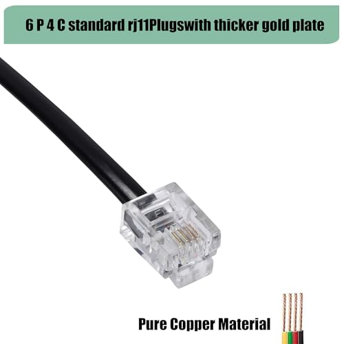 image for TOYAYAYO 3Pack RJ11 Cable Phone Cord for Landline - 6ft Telephone Cord