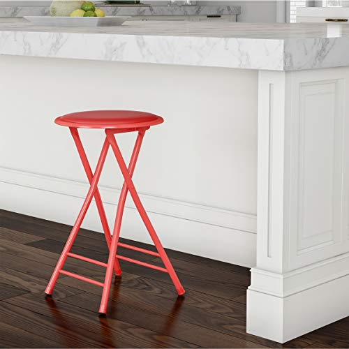 image for Folding Stool - Backless 24-Inch Stool with 225lb Capacity for Kitchen