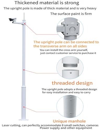 Poste de cámara de seguridad desmontable e independiente para monitoreo exterior estable 5