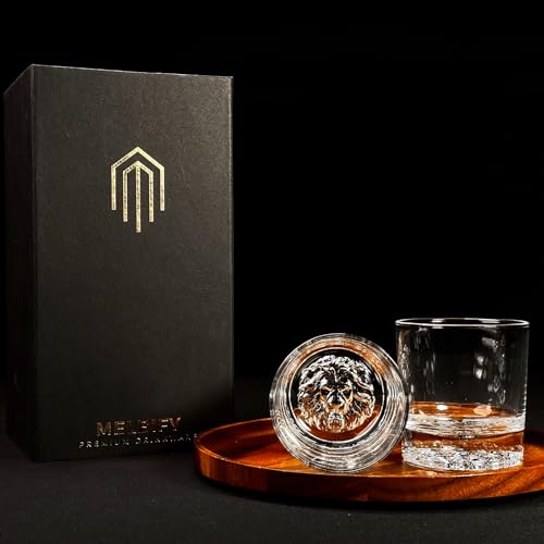 Image of Melbify Plain Lion Whiskey Glass Gift Set | 6 pcs Set | 300 ml | Ultra-Premium | Imported | Luxurious | Ideal for Wedding Gifts, Anniversary, VIP and Corporate Gifts