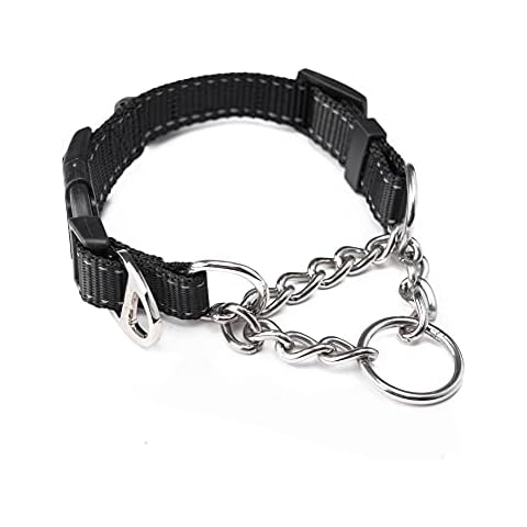 Mighty Paw Martingale Dog Collar 2.0 | Trainer Approved Limited Slip Collar with Stainless Steel Chain & Heavy Duty Buckle - Modified Cinch Collar for Gentle & Effective Pet Training - Large, Black Cover