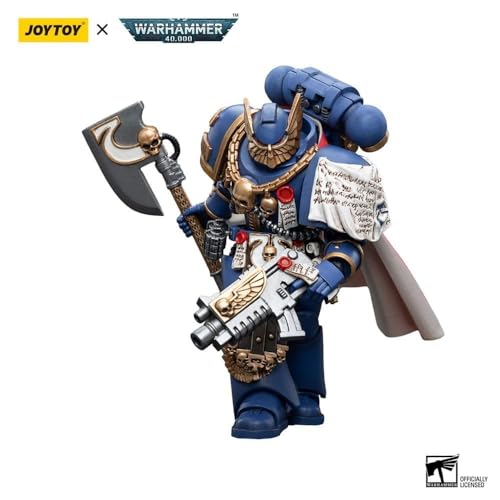 JoyToy WH40K Ultramarines Honour Guard Figur – Maßstab 1:18, 12 Cm, Mit Axt, Pistole Und Zubehör, Für Sammler Ab 15 Jahren