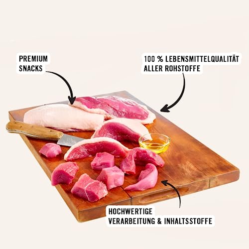 Dogs'n Tiger Adult Hundesnacks, Fatzke Trainingsleckerli aus 99% Fleisch – artgerechte Hundeleckerlis ohne Zucker, künstliche Aromen – gut verträglich (gefriergetrocknetes Entenbrustfilet, 5 x 80g
