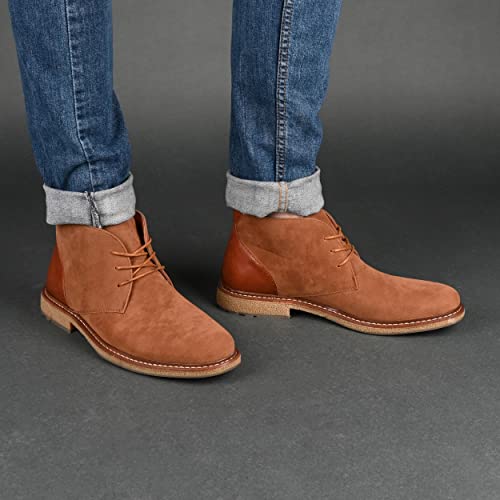 Vance Co. Mens Orson Faux Leather Round Toe Combat & Lace-up Boots 5