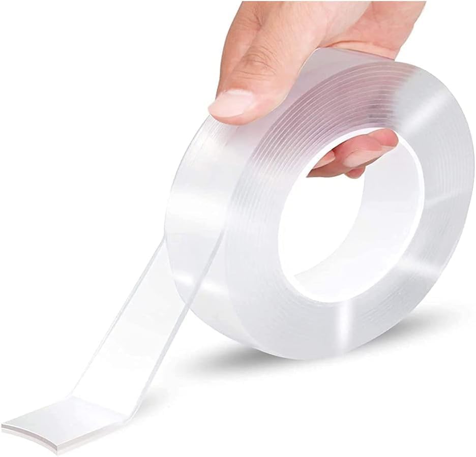 5 Meter Nano Double Sided Tape, Removable Adhesive Improvement Strong Sticky Traceless No Residue Multipurpose Mounting Tape 5M x 2CM x 2MM, Waterproof, Removable, Acrylic, Transparent