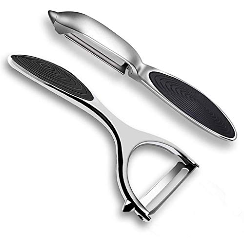 Nytlivet Ziehschäler Sets, Schäler Sets, Sparschäler Edelstahl Kartoffelschäler Gemüseschäler Spargelschäler, Schäler für Gemüse & Obst, Zwei Universal Schäler (2 Stück) (Silber, 2) Cover