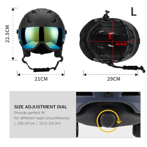 Kavolet Casco de esquí Integrado para Hombre y Mujer, Casco de Snowboard con Visera Desmontable, Orificios de ventilación, Resistente, cálido y Transpirable, Casco de esquí para Hombre y Mujer - imagen 6