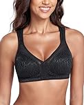 Lemorosy Reggiseno Minimizer Taglie Forti da Donna Comodo per Quotidiana Coppe Piene Non Imbottite Senza Ferretto a Tenuta Forte (5E,Nero)