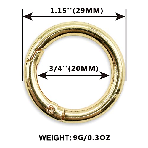 Image of Spring O Rings Keyring Buckle, 8PCS Round Carabiner Snap Clip, Key Ring Clip DIY Accessories for Handbag Key Keychain TXZWJZ, Silver, 3 /4 inch (20 mm)