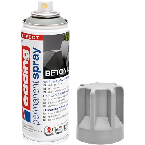 Edding 5200 spray permanent - effet béton - 200 ml - peinture acrylique pour peindre ou décorer verre, métal, bois, céramique, plastique, toile - peinture...