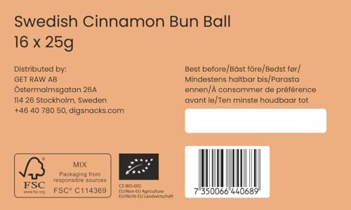 Dig Schwedische Zimtschnecken-Kugel – Vegan, Glutenfrei, 12 x 30g