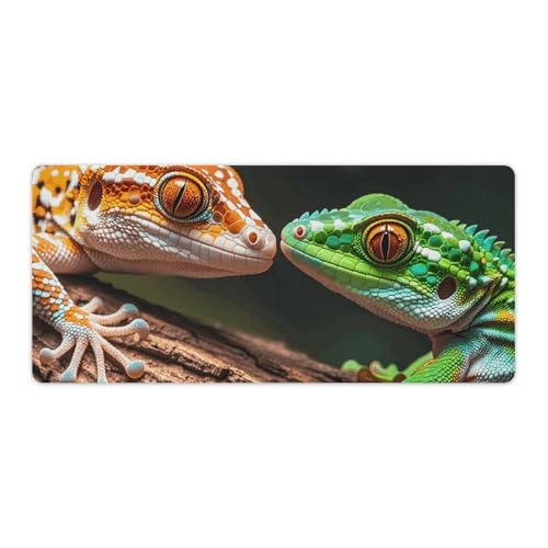 Tapis de bureau gamer 40 x 90 cm avec geckos pour la maison