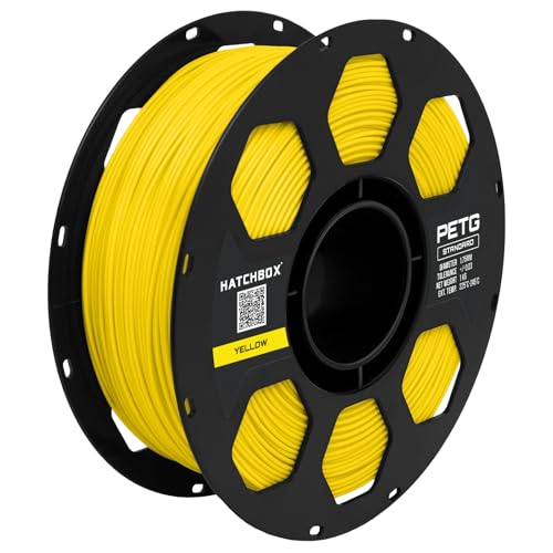 Image of HATCHBOX PETG 3D Printer Filament, Dimensional Accuracy + /- 0.03 mm, 1 kg Spool, 1.75 mm, Yellow (3D PETG-1KG1.75-YLW)