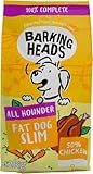 Barking Heads Complete Dry Dog Food 12kg - Adult All Hounder Fat Dog Slim Chicken - Natural Low Fat Weight Management for Overweight Dogs - Vet Approved