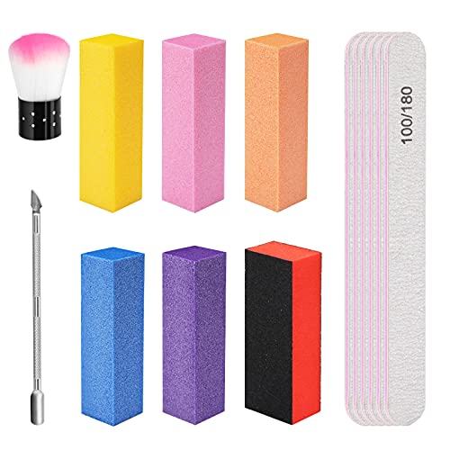Wirhaut Nagelfeile, 14-in-1-Nagelfehler, Professional Nail File 6-teiliges Set 100/180 und 6 doppelseitiger…