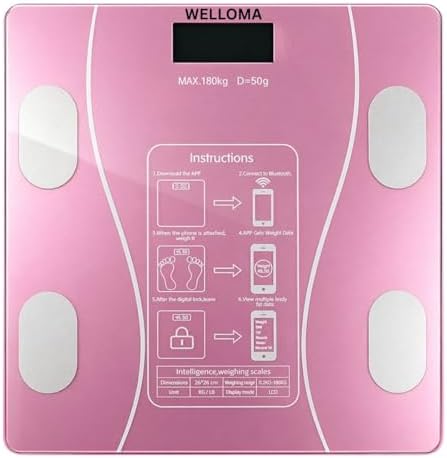 WELLOMA Bluetooth Smart Bathroom Scale | Body Composition Analyzer (BMI ...