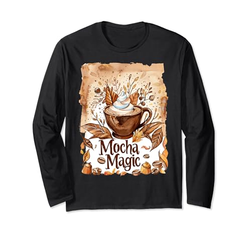 Moka Magic Vintage Tasse à café rétro Barista Aquarelle Manche Longue