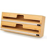House of Quirk 2 in 1 Wrap Organizer with Cutter and Labels, Plastic Wrap, Aluminum Foil and Wax ...