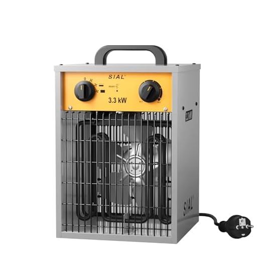 SIAL Calefactor 3300 W - Radiador Electrico - Calentador Industrial - 3 Niveles de Calor - Termostato & Protección Contra Sobrecarga - Ventilador de Calefacción Para Uso Interior y Exterior