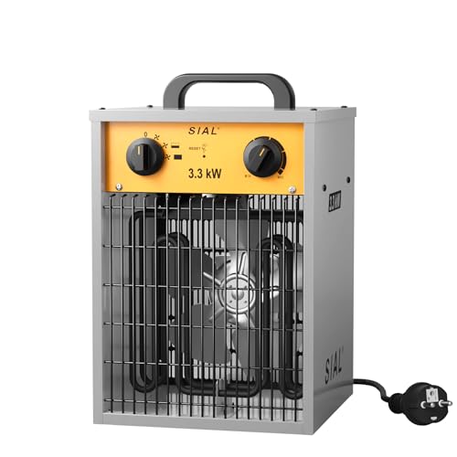 SIAL Chauffage Soufflant 3300 W - Industriel - Radiateur électrique - Pour Chantier, Atelier Ou...
