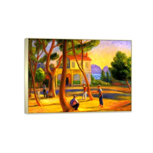Tableau William Glackens La Ciotat cadre argenté salon 70x50