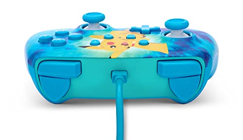 Mando con cable PowerA para Nintendo Switch estilo Tie Dye Pikachu con joysticks precisos 7
