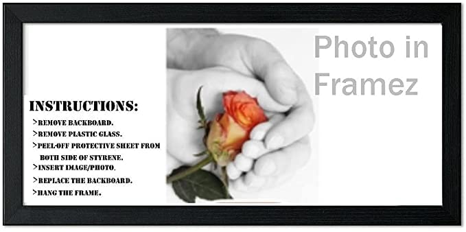 Panoramic Sizes Picture Frames Photo Frames Poster Frame Black (24"x16", Black) โ image 1