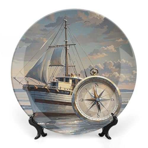 Plato decorativo Bone China con soporte 7 pulg miniatura 1