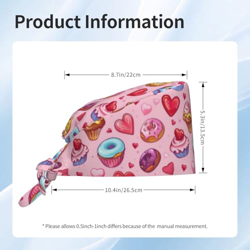 Image of Adjustable Scrub Cap with Sweatband, Breathable Working Hat for Men /Women