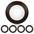 ECOELER 4 Inch Flush Mount Dimmable LED Disk Light, 3000K Warm White, 650lm Round Bronze Low Profile Recessed & Surface Mount Disk Light, 4 Pack