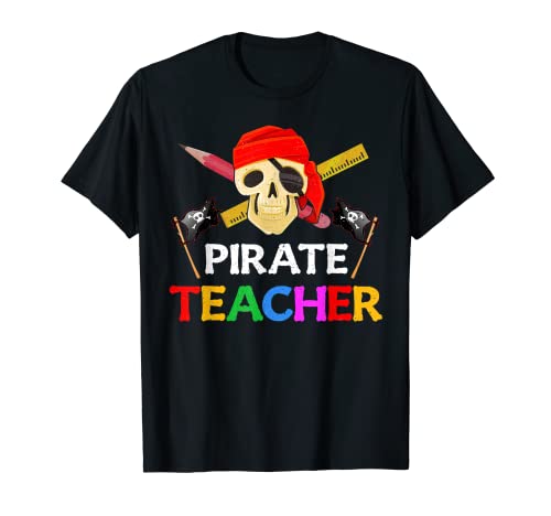 Camiseta divertida de Halloween para profesores de pirata, regalo para adultos Camiseta