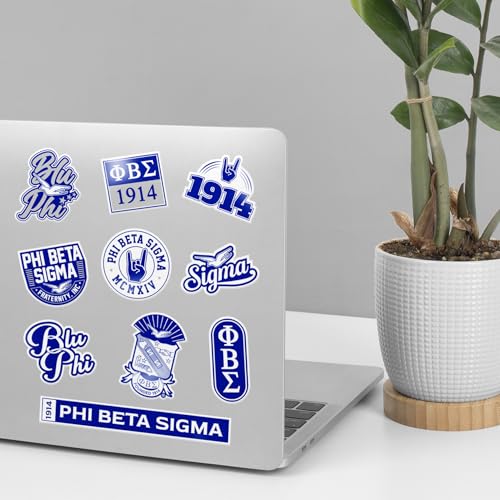 Calcomanías adhesivas Phi Beta Sigma para vasos y portátiles impermeables, juego de 10 piezas 8