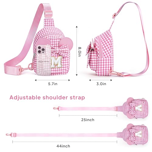 Image of Anoup 2 3 4 5 6 7 8 Year Old Girl Birthday Gift for Girls Kids, Pink E | 2-8 Year Old Girl Birthday Gift, Initial Sling Bag for Kids, 2 3 4 5 6 7 8 Year Old Girl Gift, Kids Toddler Sling Bag Purse
