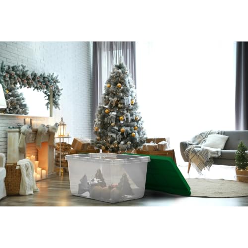 Image of 72Qt Clear Stackable Storage Bins with Lids, 6-Pack for Garage