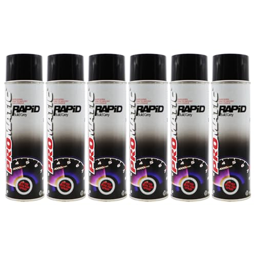 PROTOUCH 6x Promatic Rapid Build Grey Spray Aerosol Primer Filler, 500ml, Flexible Coating, Corrosion Protection