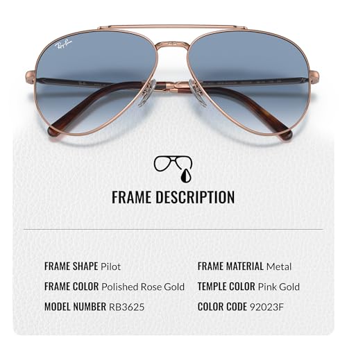 Image of Ray-Ban RB3625 NEW AVIATOR Pilot Shaped Sunglasses for Men & Women with Official RAYBAN Eyewear Kit