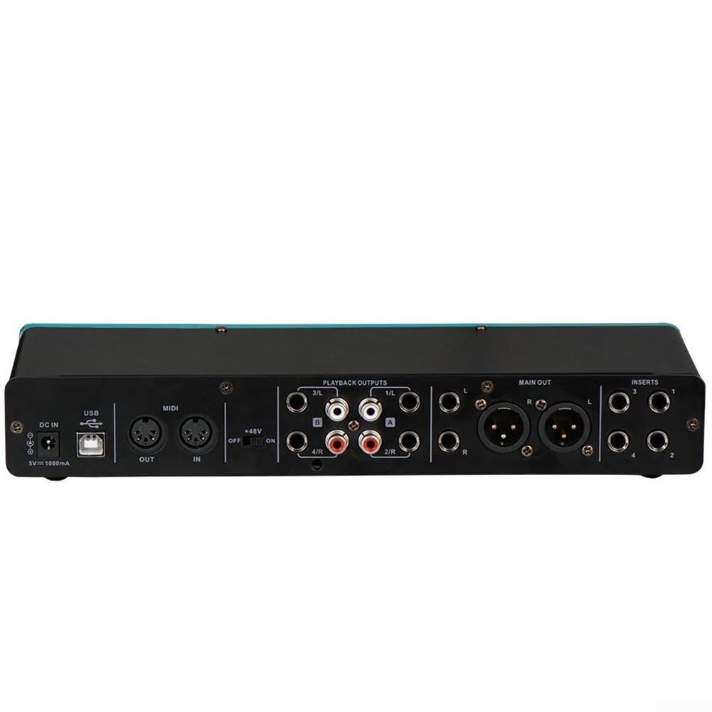 Interfaccia audio USB per registrazione, streaming e podcasting, con configurazione 4x4 e preamplificatore microfono per registrazione in studio, multi strumento