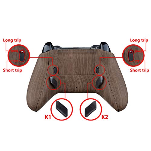 Image of eXtremeRate Wood Grain Lofty Programable Remap & Trigger Stop Kit, Upgrade Boards & Redesigned Back Shell & Side Rails & Back Buttons & Trigger Lock for Xbox One S /X Controller Model 1708